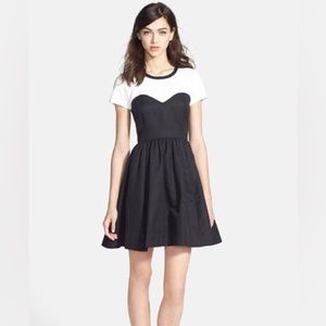Kate Spade Gable Fit & Flare Dress Black & Cream color block Size 14